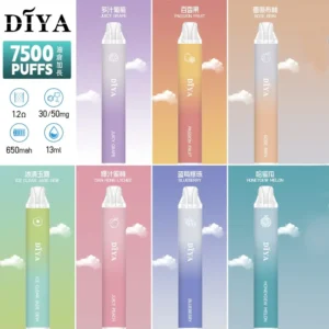DIYA 7500 Puffs 一次性、抛棄式電子菸|3%濃度 13ml大容量 |台灣正品現貨供應 | 650mAh可充電、長效續航